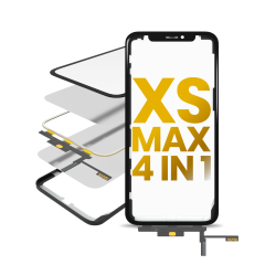 4 in 1 With Frame Included (Front Glass + OCA + Short Touch + OCA Pre-Installed) Compatible For iPhone XS Max (OCA Master)