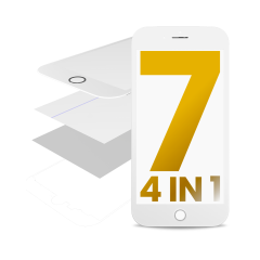4 in 1 (Front Glass + Frame + Polarizer + OCA Pre-Installed) Compatible For iPhone 7 Plus (2 Pack) (White)