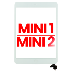 Digitizer With IC Chip & Home Button Pre-Installed Compatible For iPad Mini 1 / iPad Mini 2 (Aftermarket Plus) (White)