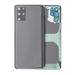 Back Cover Glass With Camera Lens Compatible For Samsung Galaxy S20 Plus (No Logo) (Aftermarket Plus) (Cosmic Gray)