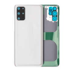 Back Cover Glass With Camera Lens Compatible For Samsung Galaxy S20 Plus (No Logo) (Aftermarket Plus) (Cloud White)