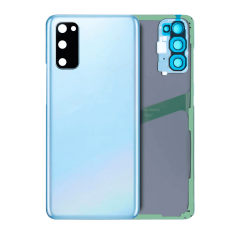 Back Cover Glass With Camera Lens Compatible For Samsung Galaxy S20 (Service Pack) (Cloud Blue)
