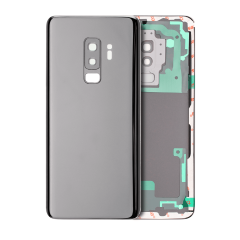 Back Cover Glass With Camera Lens Compatible For Samsung Galaxy S9 Plus (No Logo) (Aftermarket Plus) (Titanium Gray)