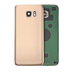 Back Cover Glass With Camera Lens Compatible For Samsung Galaxy S7 (No Logo) (Aftermarket Plus) Edge (Gold)