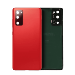 Back Cover Glass With Camera Lens Compatible For Samsung Galaxy S20 FE (Service Pack) (Cloud Red)