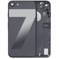 Back Housing W/ Small Components Pre-Installed Compatible For iPhone 7 (Used OEM Pull: Grade A) (Matte Black)