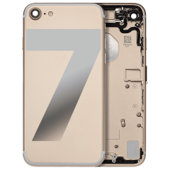 Back Housing W/ Small Components Pre-Installed Compatible For iPhone 7 (Used OEM Pull: Grade A) (Gold)