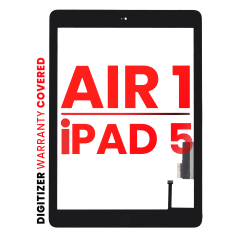Digitizer Compatible For iPad Air 1 / iPad 5 (2017) (Home Button Pre-Installed Compatible For iPad Air 1) (Aftermarket Pro: XO7) (Black)