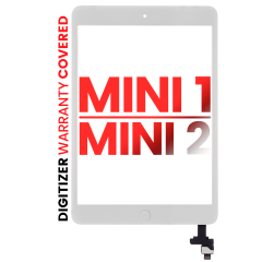 Digitizer With IC Chip & Home Button Pre-Installed Compatible For iPad Mini 1 / iPad Mini 2 (Aftermarket Pro: XO7) (White)
