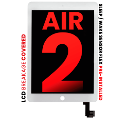 LCD Assembly With Digitizer Compatible For iPad Air 2 (Sleep / Wake Sensor Flex Pre-Installed) (Aftermarket Pro: XO7-2) (White)