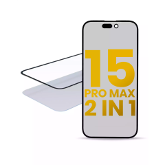 2 in 1 (Front Glass + OCA Pre-Installed) Compatible For iPhone 15 Pro Max (2 Pack) (OCA Master)