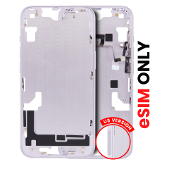 Mid-Frame Housing With Power And Volume Button Compatible For iPhone 14 (US Version) (Aftermarket Plus) (Purple)