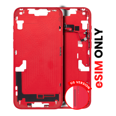 Mid-Frame Housing With Power And Volume Button Compatible For iPhone 14 (US Version) (Aftermarket Plus) (Red)