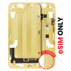 Mid-Frame Housing With Power And Volume Button Compatible For iPhone 14 (US Version) (Aftermarket Plus) (Yellow)