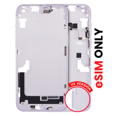 Mid-Frame Housing With Power And Volume Button Compatible For iPhone 14 Plus (US Version) (Aftermarket Plus) (Purple)