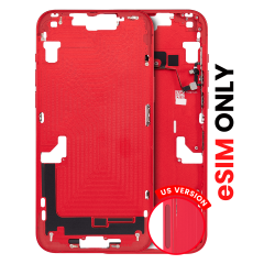 Mid-Frame Housing With Power And Volume Button Compatible For iPhone 14 Plus (US Version) (Aftermarket Plus) (Red)