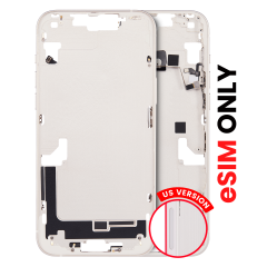Mid-Frame Housing With Power And Volume Button Compatible For iPhone 14 Plus (US Version) (Aftermarket Plus) (Starlight)
