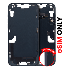 Mid-Frame Housing With Power And Volume Button Compatible For iPhone 14 Plus (US Version) (Aftermarket Plus) (Midnight)