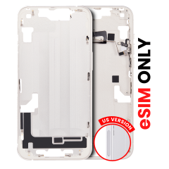 Mid-Frame Housing With Power And Volume Button Compatible For iPhone 14 (US Version) (Aftermarket Plus) (Starlight)