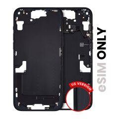 Mid-Frame Housing With Power And Volume Button Compatible For iPhone 15 Plus (US Version) (Used OEM Pull: Grade A) (Black)