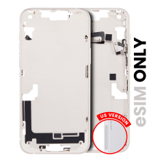Mid-Frame Housing With Power And Volume Button Compatible For iPhone 14 Plus (US Version) (Used OEM Pull: Grade B) (Starlight)