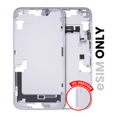 Mid-Frame Housing With Power And Volume Button Compatible For iPhone 14 Plus (US Version) (Used OEM Pull: Grade B) (Purple)