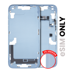Mid-Frame Housing With Power And Volume Button Compatible For iPhone 14 Plus (US Version) (Used OEM Pull: Grade C) (Blue)