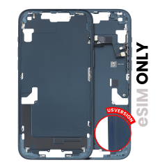 Mid-Frame Housing With Power And Volume Button Compatible For iPhone 14 Plus (US Version) (Used OEM Pull: Grade B) (Midnight)