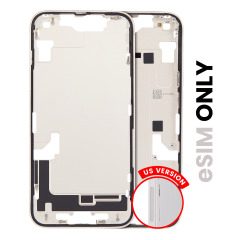 Mid-Frame Housing With Power And Volume Button Compatible For iPhone 14 (US Version) (Used OEM Pull: Grade A) (Starlight)