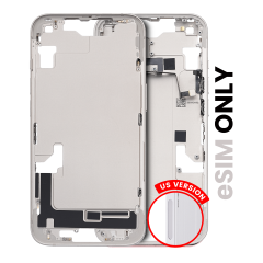 Mid-Frame Housing With Power And Volume Button Compatible For iPhone 14 (US Version) (Used OEM Pull: Grade B) (Starlight)