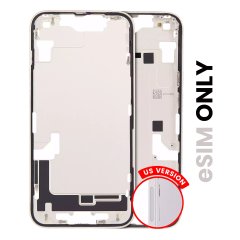 Mid-Frame Housing With Power And Volume Button Compatible For Iphone 14 (US Version) (Used OEM Pull: Grade C) (Starlight)