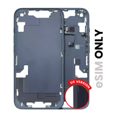 Mid-Frame Housing With Power And Volume Button Compatible For iPhone 14 (US Version) (Used OEM Pull: Grade C) (Midnight)