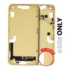 Mid-Frame Housing With Power And Volume Button Compatible For iPhone 14 Plus (US Version) (Used OEM Pull: Grade B) (Yellow)
