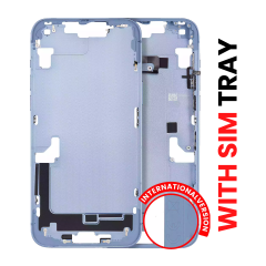 Mid-Frame Housing With Power And Volume Button Compatible For iPhone 14 Plus (International Version) (Aftermarket Plus) (Blue)