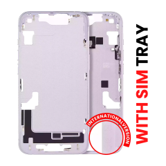 Mid-Frame Housing With Power And Volume Button Compatible For iPhone 14 (International Version) (Aftermarket Plus) (Purple)