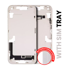 Mid-Frame Housing With Power And Volume Button Compatible For iPhone 14 Plus (International Version) (Used OEM Pull: Grade A) (Starlight)