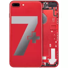 Back Housing W/ Small Components Pre-Installed Compatible For iPhone 7 Plus (Used OEM Pull: Grade A) (Red)