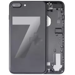 Back Housing W/ Small Components Pre-Installed Compatible For iPhone 7 Plus (Used OEM Pull: Grade A) (Matte Black)