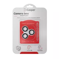 Casper Camera Lens Protector Compatible For iPhone 15 Pro / 15 Pro Max (Gray) (Clear)