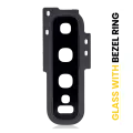 Back Camera Lens With Cover Bezel Ring Compatible For Samsung Galaxy S10 (Prism Black)