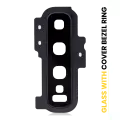 Back Camera Lens With Cover Bezel Ring Compatible For Samsung Galaxy S10 Plus (Prism Black)