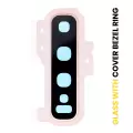 Back Camera Lens With Cover Bezel Ring Compatible For Samsung Galaxy S10 Plus (Gold)