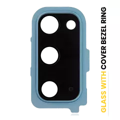 Back Camera Lens With Cover Bezel Ring Compatible For Samsung Galaxy S20 / S20 5G (Cloud Blue)