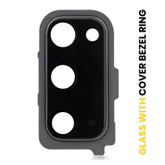 Back Camera Lens With Cover Bezel Ring Compatible For Samsung Galaxy S20 / S20 5G (Cosmic Gray)