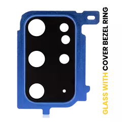 Back Camera Lens With Cover Bezel Ring Compatible For Samsung Galaxy S20 Plus (Cloud Blue)