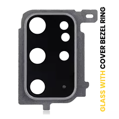 Back Camera Lens With Cover Bezel Ring Compatible For Samsung Galaxy S20 Plus (Cosmic Gray)