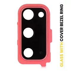 Back Camera Lens With Cover Bezel Ring Compatible For Samsung Galaxy S20 / S20 5G (Red)