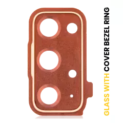 Back Camera Lens With Cover Bezel Ring Compatible For Samsung Galaxy S20 FE 4G / 5G (Cloud Orange)