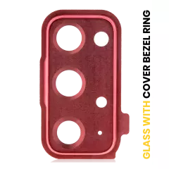 Back Camera Lens With Cover Bezel Ring Compatible For Samsung Galaxy S20 FE 4G / 5G (Cloud Red)