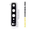 Back Camera Lens With Cover Bezel Ring Compatible For Samsung Galaxy S10 5G (Crown Silver)